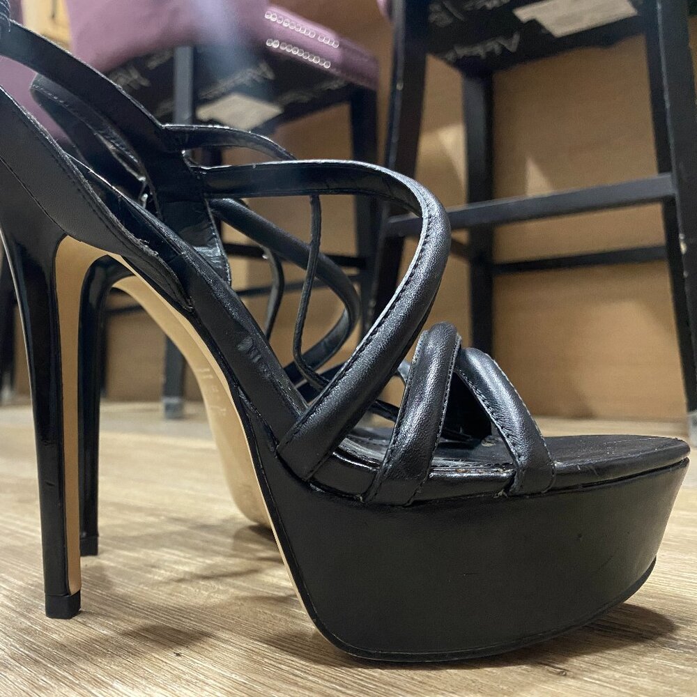 ALDO Black Strappy Platform Stiletto Heels